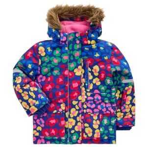 NWT Mini Boden All-weather Waterproof Coat Multi Rainbow Leopard 10-11
